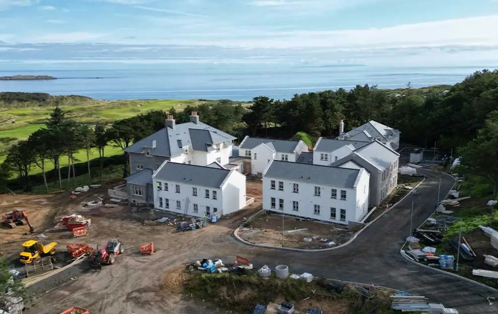 An aerial view of Dunluce Lodge